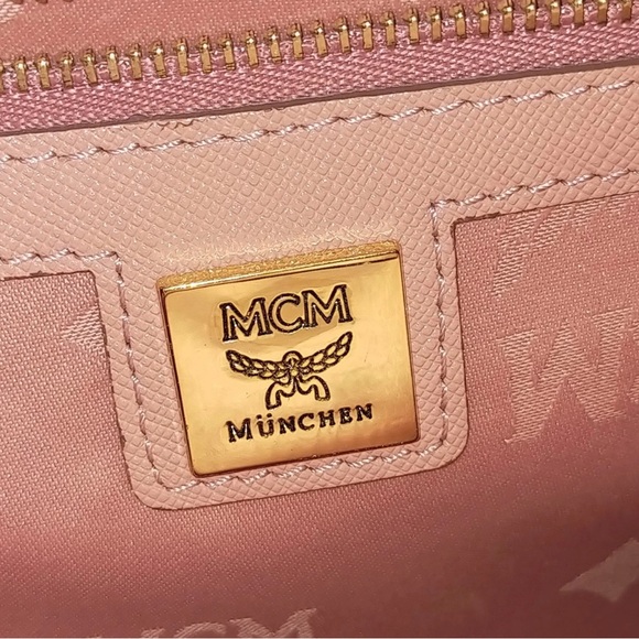 Authentic MCM Hand Bag  Pink Leather Crossbody purse - Picture 6 of 9